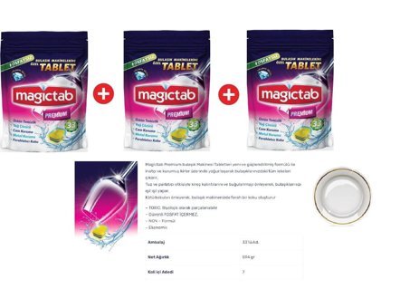 Magictab Premium Tablet Bulaşık Makinesi Deterjanı 3x33 Adet