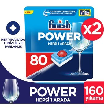 Finish Power Hepsi 1 Arada Tablet Bulaşık Makinesi Deterjanı 2x80 Adet