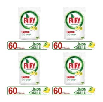 Fairy Hepsi Bir Arada Limon Kokulu Tablet Bulaşık Makinesi Deterjanı 4x60 Adet