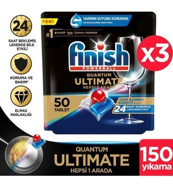 Finish Quantum Ultimate Tablet Bulaşık Makinesi Deterjanı 3x50 Adet