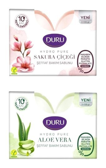 Duru Hydro Pure Organik Aloe Vera-Sakura Çiçeği Sabun 16x135 gr