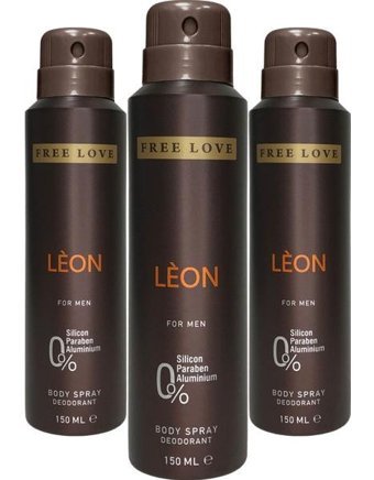 Free Love Leon Sprey Erkek Deodorant 3x150 ml