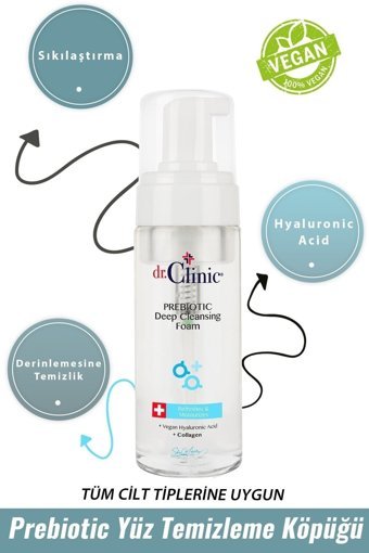 Dr. Clinic Prebiotic Tüm Ciltler İçin Yüz Temizleyici Köpük 160 ml