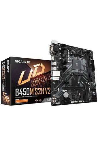 Gigabyte B450M-S2H B450M AM4 Soket DDR4 3600 Mhz Overclock Micro ATX Masaüstü Bilgisayar AMD Uyumlu Anakart