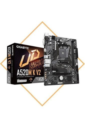 Gigabyte A520M K V2 A520M AM4 Soket DDR4 5100 Mhz Overclock Micro ATX Masaüstü Bilgisayar AMD Uyumlu Anakart