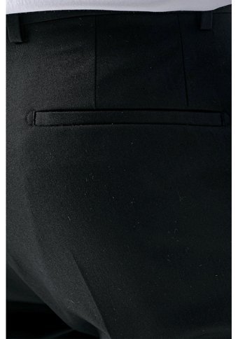 Morven Erkek Siyah Poliviskon Basic Düz Desen Slim Fit Classic Pantolon 48