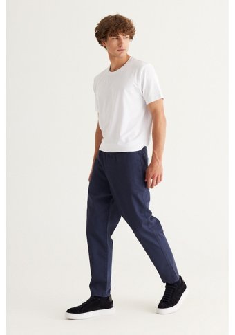 Ac&Co / Altınyıldız Classics Erkek Lacı Slim Fit Dar Kesim Beli Bağlamalı %100 Pamuk Pantolon 58