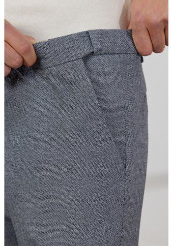 Ac&Co / Altınyıldız Classics Erkek Sıyah Beyaz Slim Fit Dar Kesim Yan Cepli Armürlü Bel Lastikli Pantolon 50