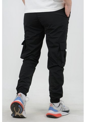 Edwoxmen Erkek Slim Fit Cepli Beli Ve Paçası Lastikli İnce Spor Pantolon Siyah Edw071 S