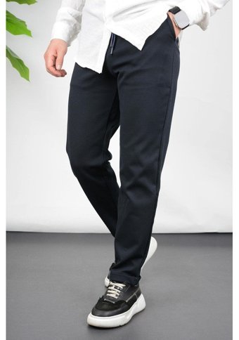 Edwoxmen Erkek Double Paça Beli Lastikli Relax Fit Jogger Pantolon Lacivert Edw036-Lacivert L