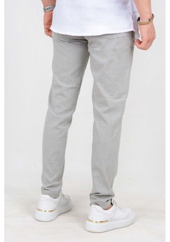 Edwoxmen Erkek Beli Lastikli Slim Fit Double Paça Jogger Pantolon Pnt02-Gri 32