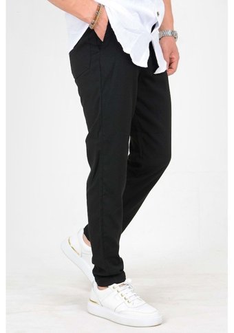 Edwoxmen Erkek Beli Lastikli Slim Fit Double Paça Jogger Pantolon Pnt02-Siyah 36