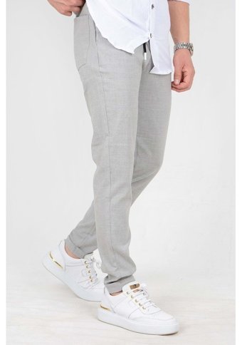 Edwoxmen Erkek Beli Lastikli Slim Fit Double Paça Jogger Pantolon Pnt02-Gri 38