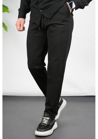 Edwoxmen Erkek Double Paça Beli Lastikli Relax Fit Jogger Pantolon Siyah Edw036-Siyah S