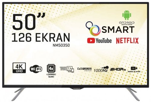 Nordmende NM50350 50 inç 4K Ultra HD 126 Ekran Çerçevesiz Flat Uydu Alıcılı Smart Led Android Televizyon