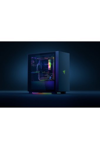 Razer Tomahawk A1 RGB Sıvı Soğutmalı 3 Fanlı Siyah Dikey Kullanım Mid Tower Oyuncu Bilgisayar Kasası