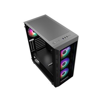 Power Boost VK-P3380B RGB Mesh Sıvı Soğutmalı 4 Fanlı Siyah Dikey Kullanım Mid Tower Oyuncu Bilgisayar Kasası