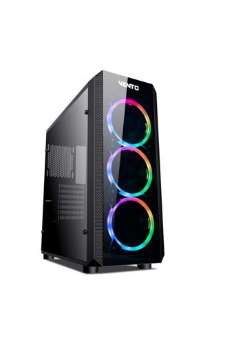 Asus Vento VG04F RGB Mesh Sıvı Soğutmalı 5 Fanlı Siyah Dikey Kullanım ATX Oyuncu Bilgisayar Kasası