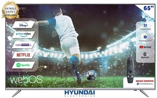 Hyundai 65HYN3205 65 inç 4K Ultra HD 164 Ekran Çerçevesiz Flat Uydu Alıcılı Smart Led Webos Televizyon