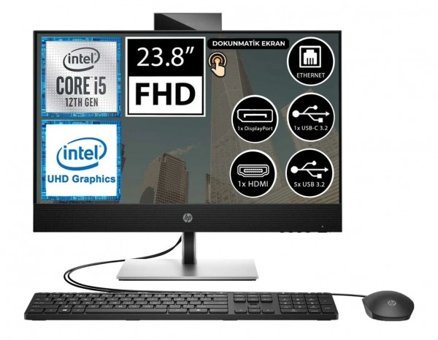 HP ProOne 440 G9 6D395EA13 Dahili UHD Graphics 770 Ekran Kartlı Intel Core i7 12700T 16 GB Ram DDR4 512 GB SSD 23.8 inç Full HD Windows 11 Pro Dokunmatik All in One Bilgisayar