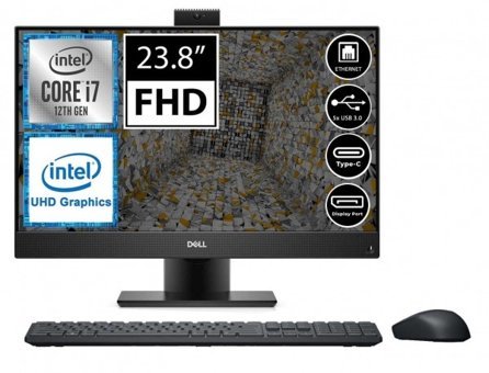 Dell Optiplex 5400 O5400AIOEDBP03A6 Dahili UHD Graphics 770 Ekran Kartlı Intel Core i7 12700T 64 GB Ram DDR4 512 GB SSD 23.8 inç Full HD FreeDos All in One Bilgisayar